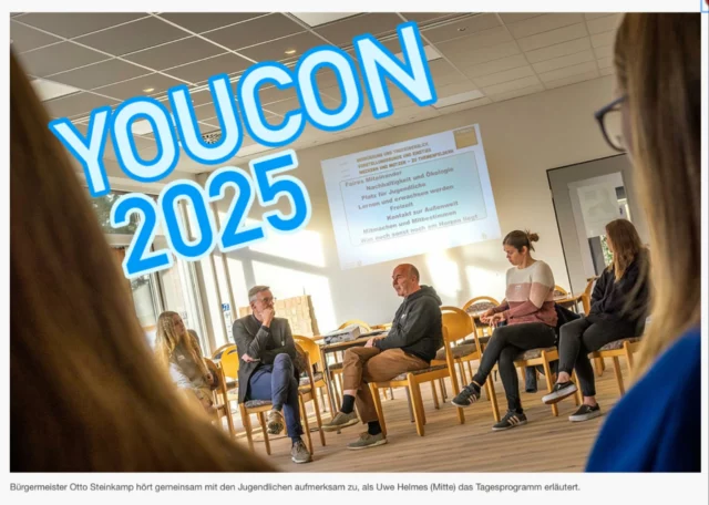 Endlich ist es wieder soweit! YOUCON2025

Zum vierten Mal lädt die Gemeinde Wallenhorst Jugendliche der Schulklassen 8 bis 10 zu einer Jugendkonferenz ein. Diese findet am Freitag (21. November) von 8 bis 13 Uhr im Foyer der Sporthalle an der Fröbelstraße statt.

DEINE HOOD, DEINE MEINUNG, DEINE IDEEN, DEINE CHANCE

Gefragt sind Wünsche und Ideen der Schülerinnen und Schüler zu ihrem Lebensumfeld in Wallenhorst. Diese sollen im Rahmen einer sogenannten Zukunftswerkstatt bearbeitet und zum Abschluss ein Austausch mit Bürgermeister Otto Steinkamp sowie Ratsmitgliedern und Schülern über ihre Themen ermöglicht werden. Zu diesem Austausch sind alle Interessierten ab 11:45 Uhr herzlich eingeladen.

Zur Vorbereitung wird Moderator Uwe Helmes im Vorfeld der Konferenz in der Alexanderschule und der Realschule Wallenhorst über eine interaktive Online-Abstimmung gemeinsam mit den Jugendlichen Themen ermitteln, die für junge Menschen von Bedeutung sind.

Auch Schüler anderer Schulen mit Wohnort in Wallenhorst, sind eingeladen, an der Umfrage teilzunehmen! Nähere Infos dazu folgen bald.

Infos und Anmeldung

Wer sich anmelden möchte oder Fragen zur Veranstaltung hat, kann sich unter Telefon 05407 30221 oder 0171 5562704 gern direkt an Wallenhorsts Jugendpfleger Jürgen Abeln wenden. Das Kontaktformular auf der Internetseite des Jugendzentrums (www.jab2.de) kann hierfür ebenfalls genutzt werden.
#jab2 #jugendzentrumwallenhorst #jugendpflegewallenhorst #jugendbeteiligung